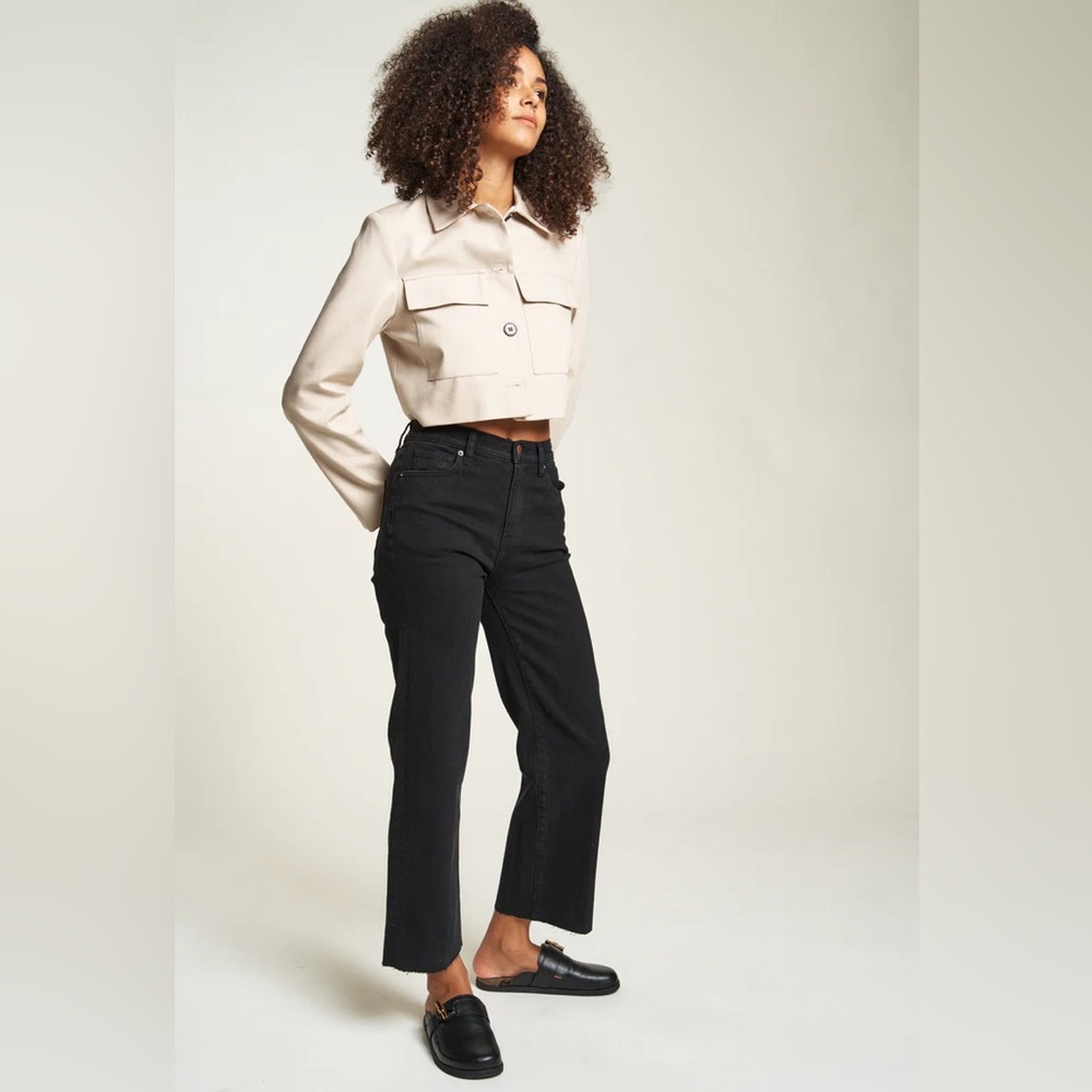 Oliver Logan Charcoal Women's Cropped High Rise Jeans